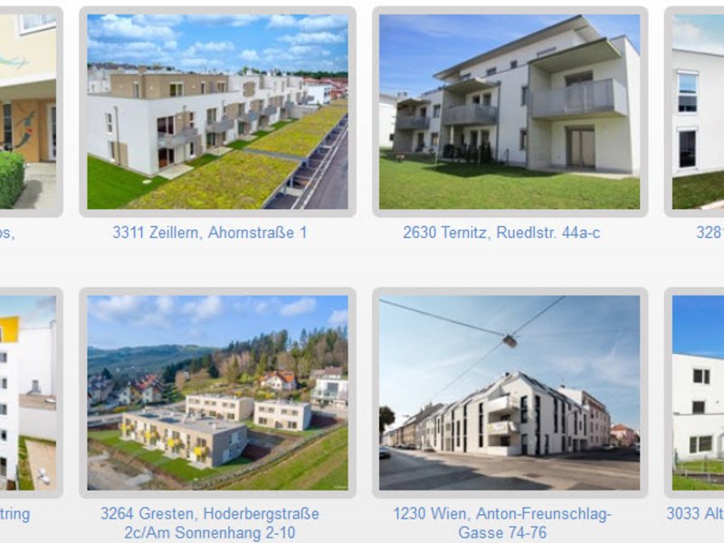 Das Bild zeigt acht Objekte der Schönere Zukunft