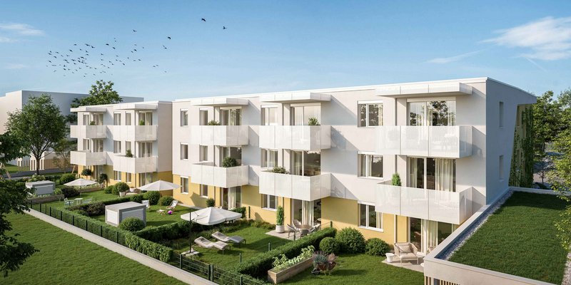 Das Bild zeigt eine Visualisierung des neuen Projektes in Tulln, Zeiselweg 46.