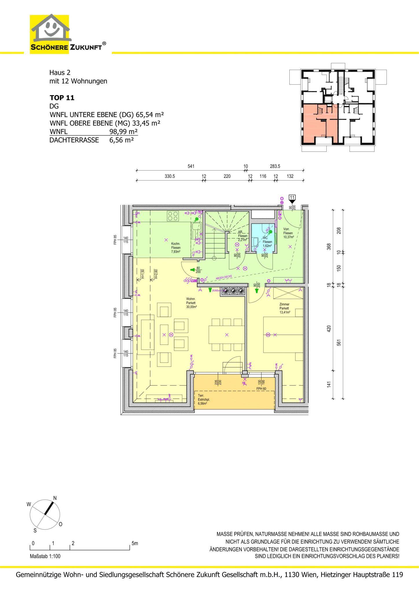 Stiege 2, Top 11 Untere Ebene - DG Stiege 2, Top 11 Untere Ebene - DG