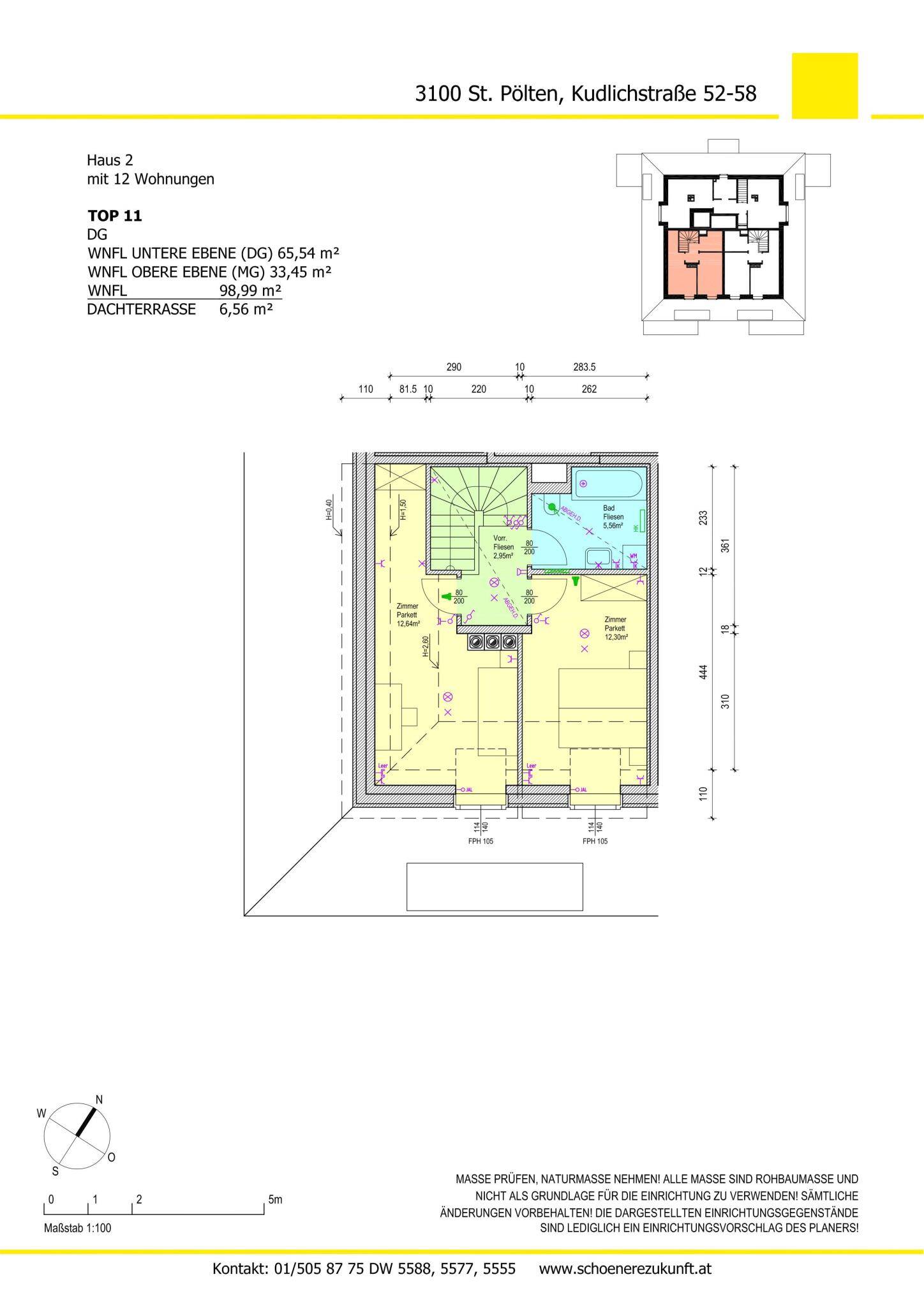 Stiege 2, Top 11 Obere Ebene - MG Stiege 2, Top 11 Obere Ebene - MG